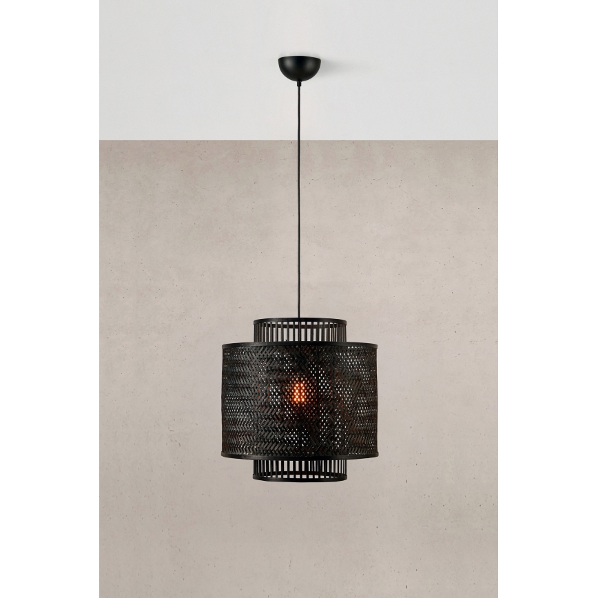 Markslöjd 108676 - Lámpara colgante STRATI 1xE27/40W/230V negro/bambú