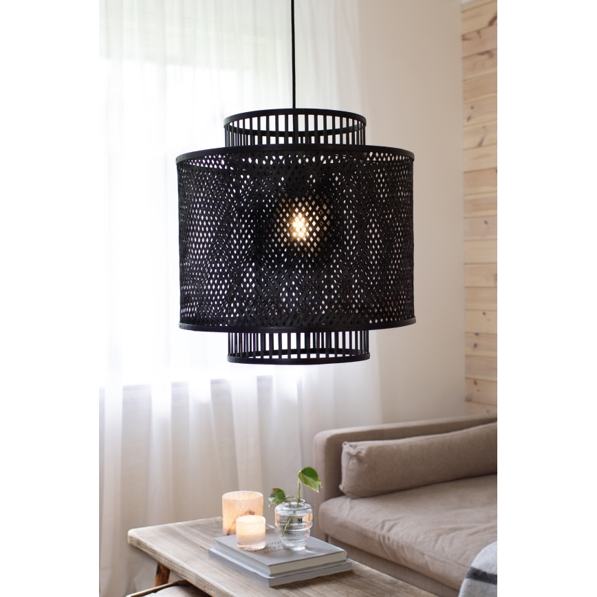 Markslöjd 108676 - Lámpara colgante STRATI 1xE27/40W/230V negro/bambú