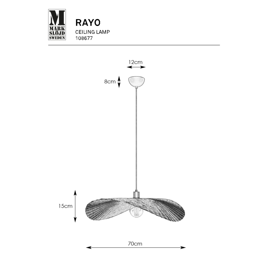 Markslöjd 108677 - Lámpara colgante RAYO 1xE27/40W/230V beige/bambú