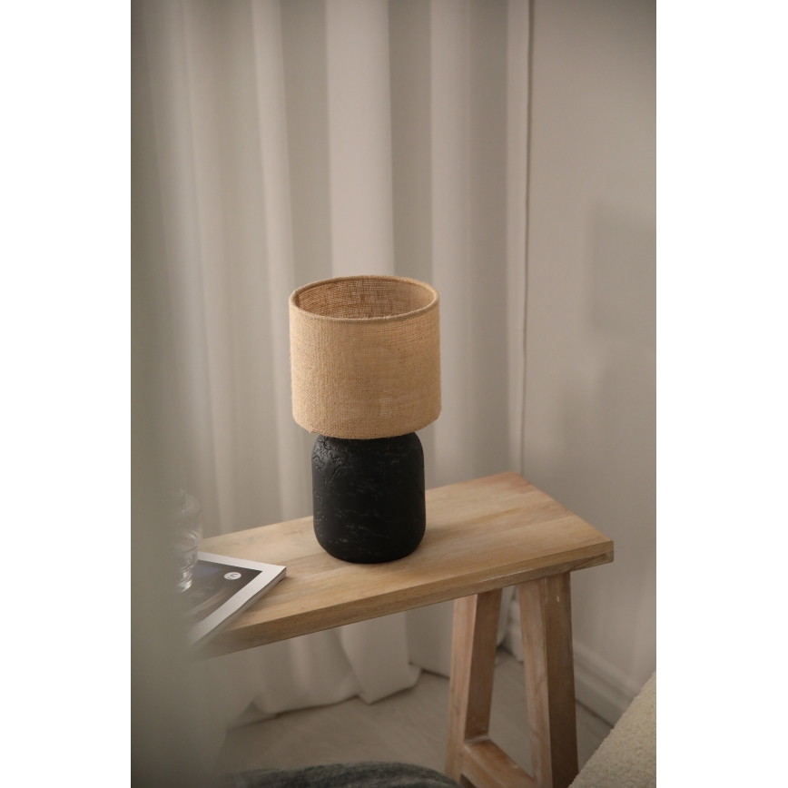 Markslöjd 108683 - Lámpara de mesa MONTAGNA 1xE14/40W/230V 32 cm beige/negro