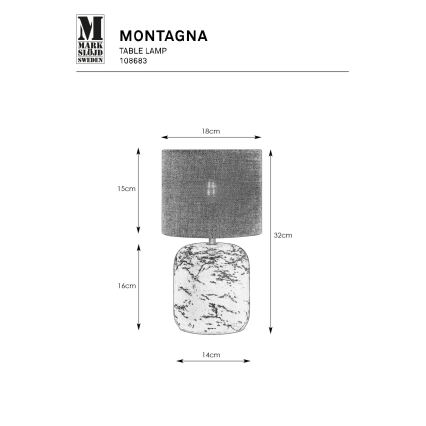 Markslöjd 108683 - Lámpara de mesa MONTAGNA 1xE14/40W/230V 32 cm beige/negro