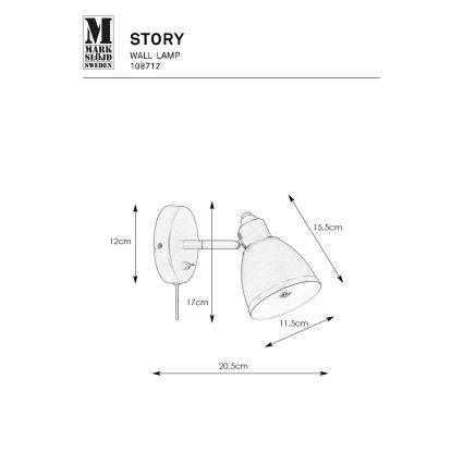 Markslöjd 108712 - Aplique STORY 1xE14/40W/230V negro