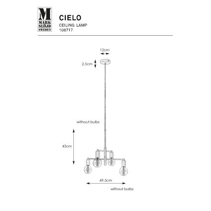 Markslöjd 108717 - Lámpara colgante CIELO 6xE27/40W/230V negro