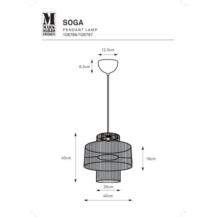 Markslöjd 108767 - Lámpara colgante SOGA 1xE27/40W/230V dorado