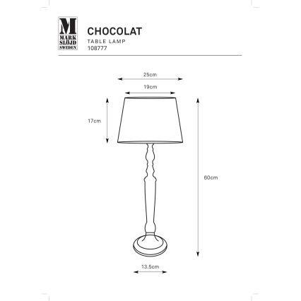 Markslöjd 108777 - Lámpara de pie CHOCOLAT 1xE27/40W/230V marrón/beige