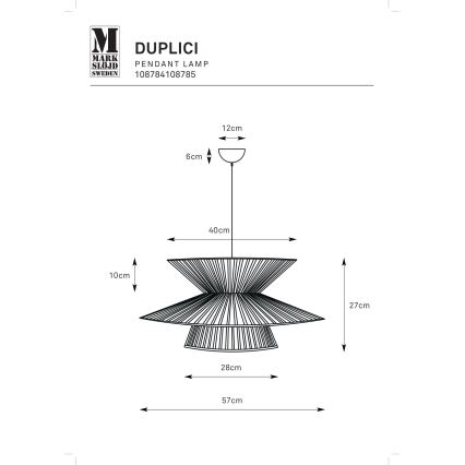 Markslöjd 108784 - Lámpara colgante DUPLICI 1xE27/40W/230V negro/bambú