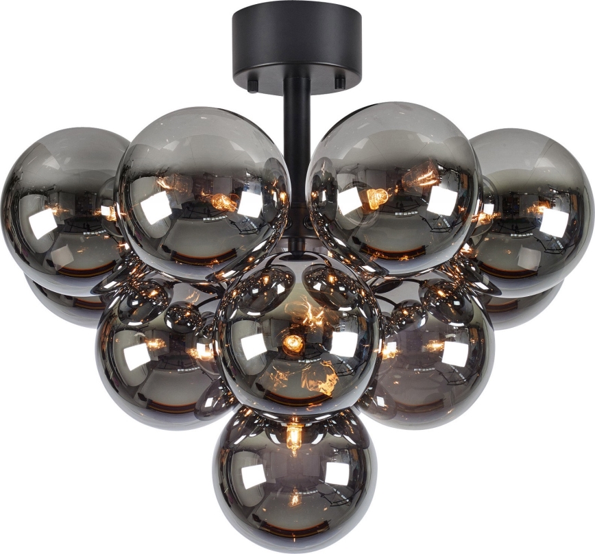 Markslöjd 108845 - Lámpara de techo de superficie MERLOT 13xG9/18W/230V Ø 56 cm negro/ahumado