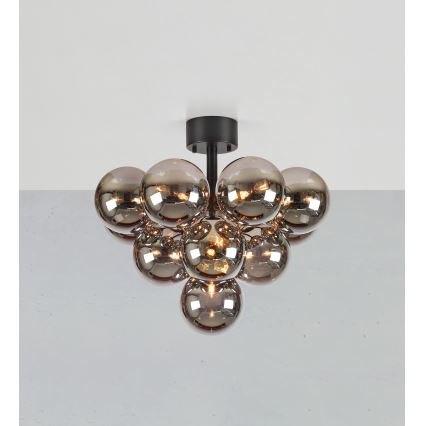 Markslöjd 108845 - Lámpara de techo de superficie MERLOT 13xG9/18W/230V Ø 56 cm negro/ahumado