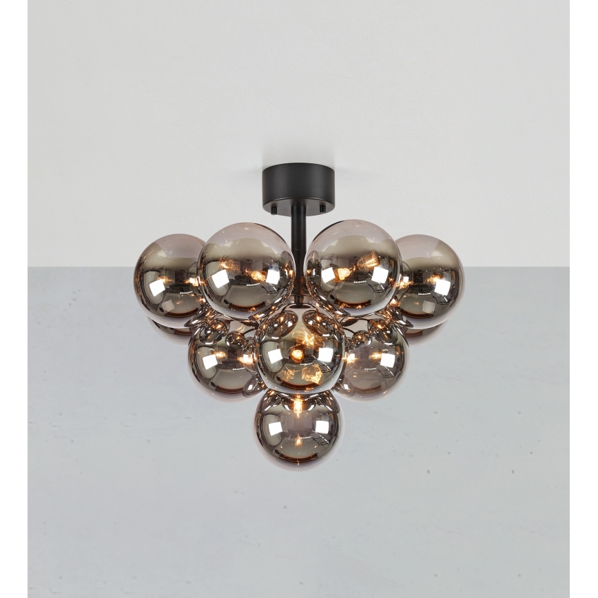 Markslöjd 108845 - Lámpara de techo de superficie MERLOT 13xG9/18W/230V Ø 56 cm negro/ahumado