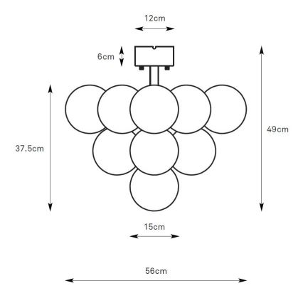 Markslöjd 108845 - Lámpara de techo de superficie MERLOT 13xG9/18W/230V Ø 56 cm negro/ahumado