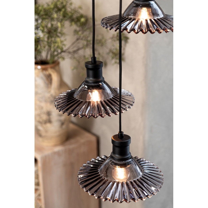 Markslöjd 108853 - Lámpara colgante NOVIA 3xE27/40W/230V negro/ahumado