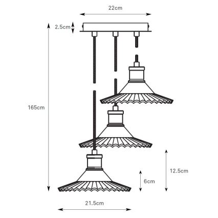Markslöjd 108853 - Lámpara colgante NOVIA 3xE27/40W/230V negro/ahumado