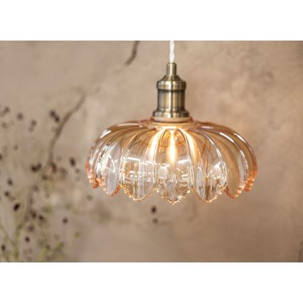 Markslöjd 108858 - Lámpara colgante KURAGE 1xE27/40W/230V latón/beige ahumado