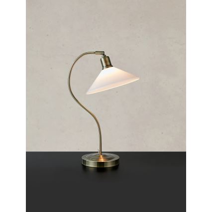 Markslöjd 108863 - Lámpara de mesa VELA 1xE27/40W/230V latón/blanco