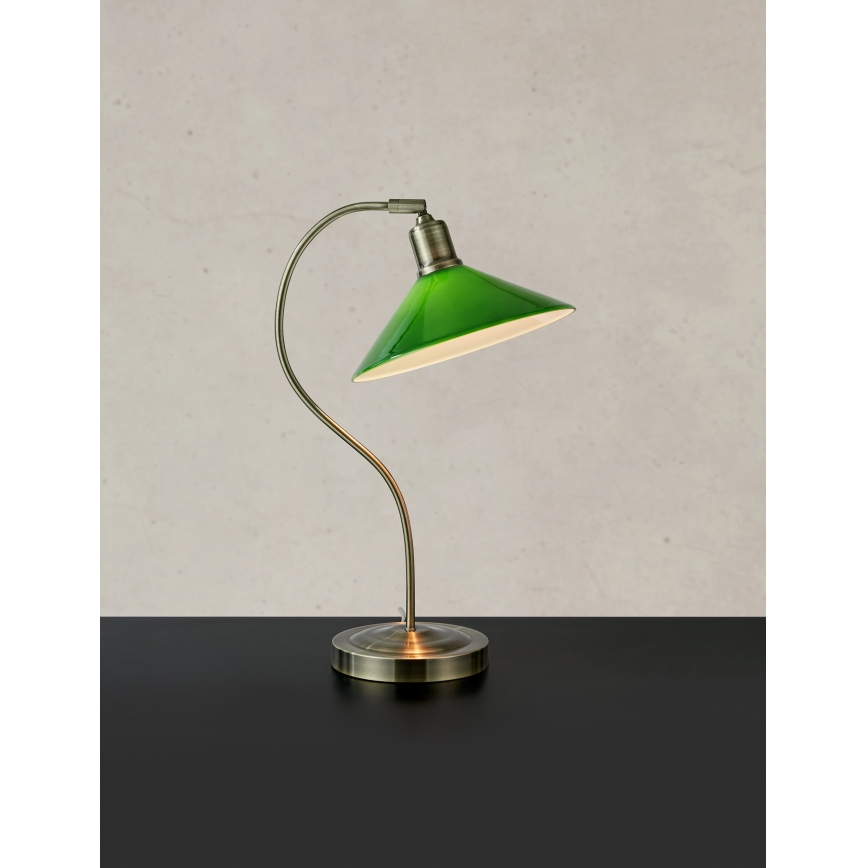 Markslöjd 108864 - Lámpara de mesa VELA 1xE27/40W/230V latón/verde