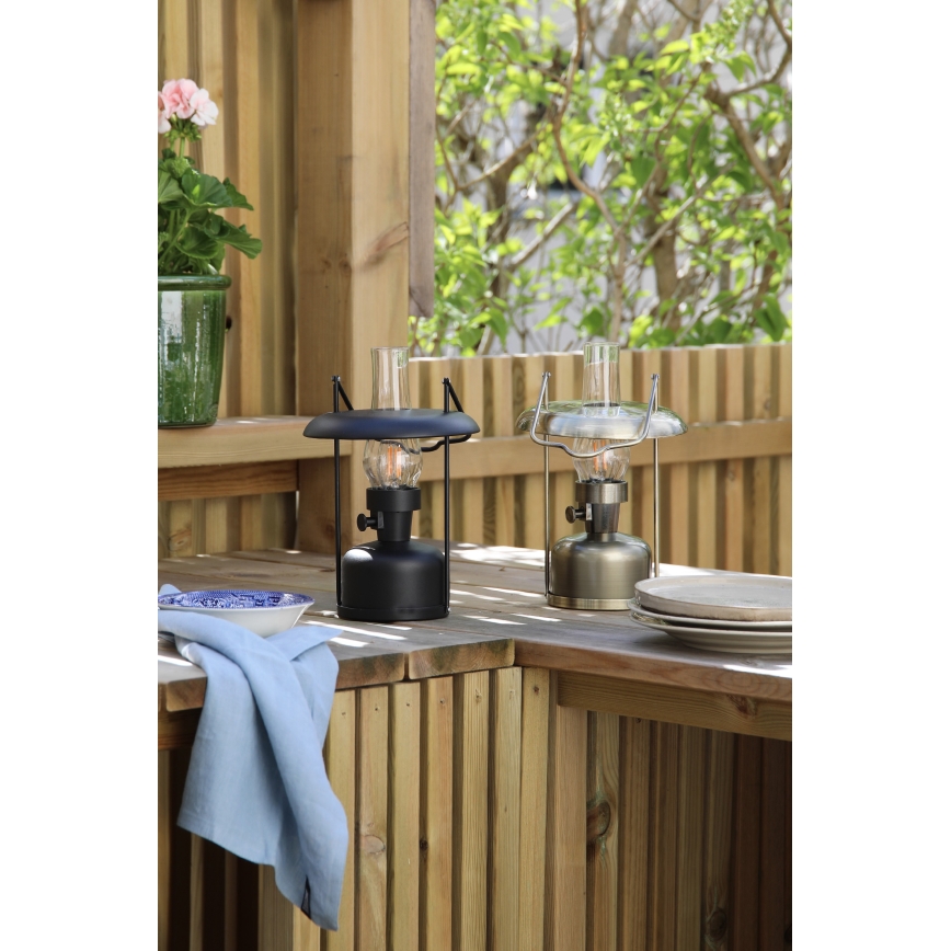 Markslöjd 108893 - Lámpara de mesa LED recargable y regulable para exterior FANOS LED/2,5W/3,7V 4000 mAh IP44 negra