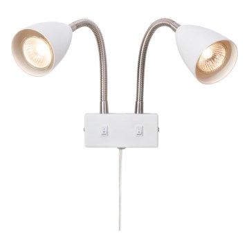 Markslöjd 108900 - Aplique de pared orientable CIRO 2xGU10/7W/230V blanco