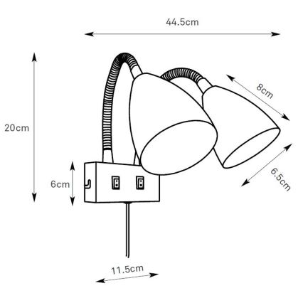 Markslöjd 108900 - Aplique de pared orientable CIRO 2xGU10/7W/230V blanco