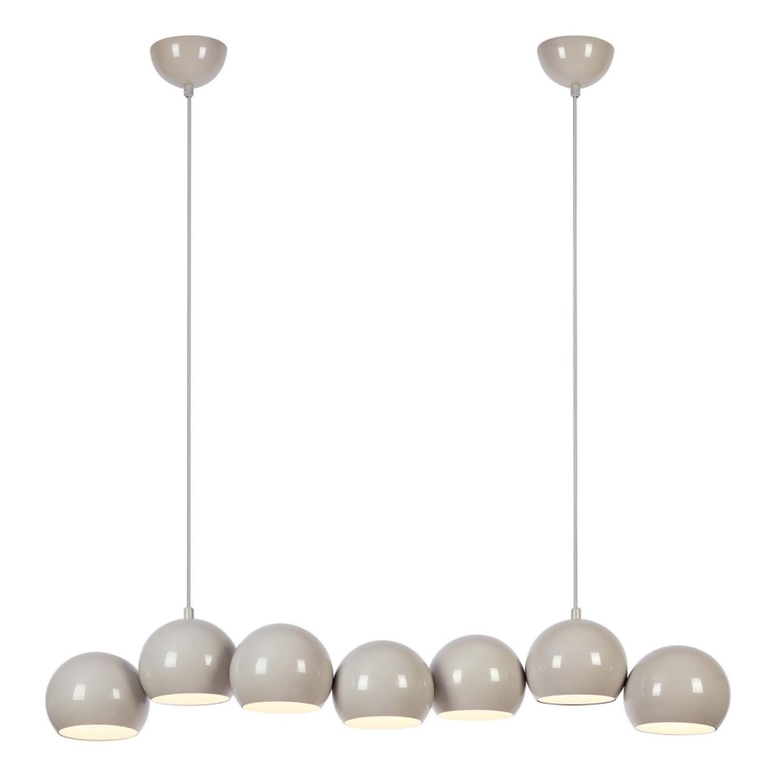 Markslöjd 108914 - Lámpara colgante con cable CUPOLO 7xE14/40W/230V gris