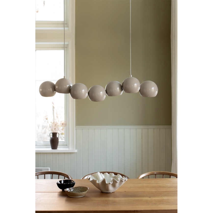 Markslöjd 108914 - Lámpara colgante con cable CUPOLO 7xE14/40W/230V gris