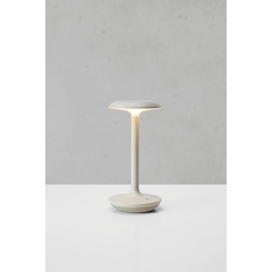 Markslöjd 108917 - Lámpara de mesa LED recargable y regulable para exteriores PETIT LED/2W/1800 mAh 2200/2700/3000K IP44 gris