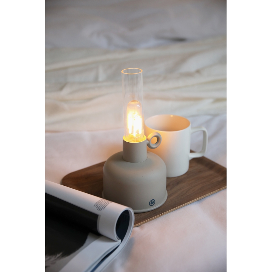 Markslöjd 108921 - Lámpara LED recargable y regulable ASTRID LED/2W/1200 mAh IP44 gris