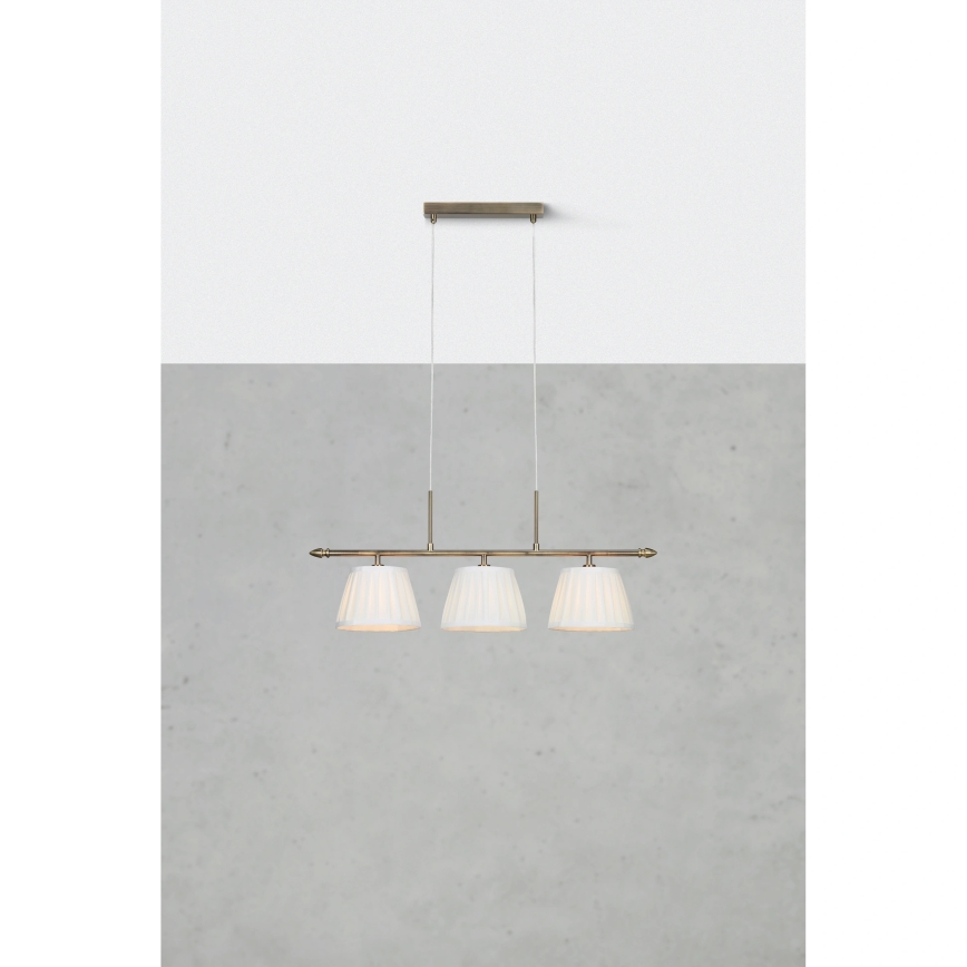 Markslöjd 108975 - Lámpara colgante con cable OXFORD 3xE14/40W/230V latón/blanco