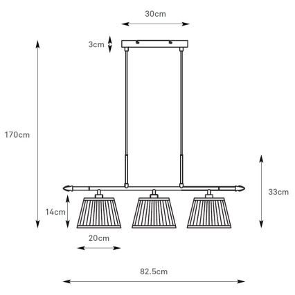 Markslöjd 108975 - Lámpara colgante con cable OXFORD 3xE14/40W/230V latón/blanco