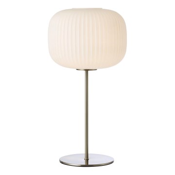 Markslöjd 109007 - Lámpara de mesa SOBER 1xE27/40W/230V blanca/cromo mate