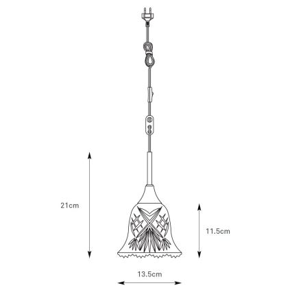 Markslöjd 109011 - Lámpara colgante con cable LUNA 1xE14/40W/230V latón