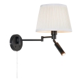 Markslöjd 109016 - Aplique de pared LED PIVOT 1xE27/40W/230V + LED/4W crema/negra