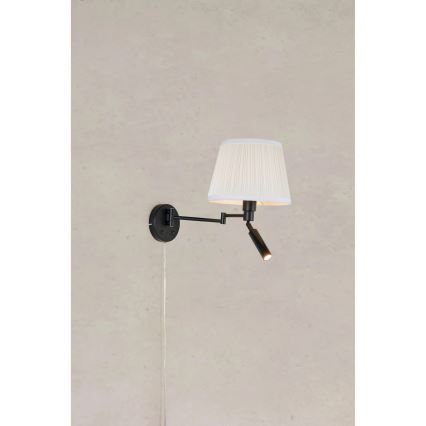Markslöjd 109016 - Aplique de pared LED PIVOT 1xE27/40W/230V + LED/4W crema/negra