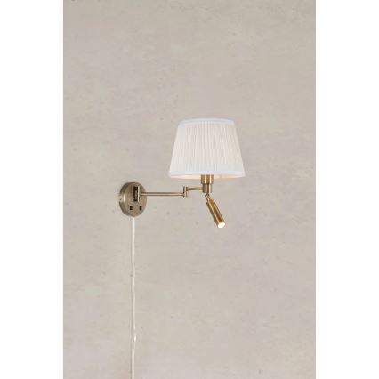 Markslöjd 109017 - Aplique de pared LED PIVOT 1xE27/40W/230V + LED/4W crema/latón