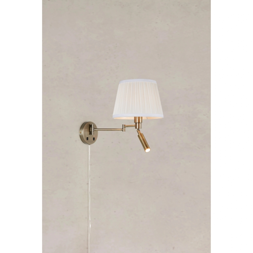 Markslöjd 109017 - Aplique de pared LED PIVOT 1xE27/40W/230V + LED/4W crema/latón