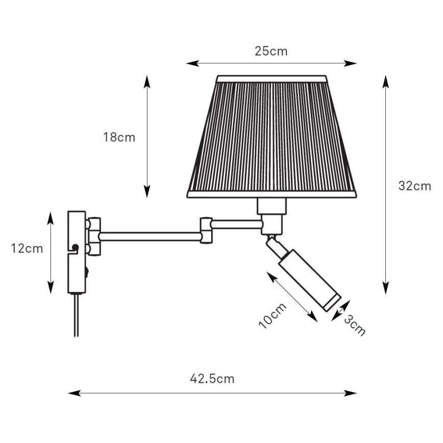Markslöjd 109017 - Aplique de pared LED PIVOT 1xE27/40W/230V + LED/4W crema/latón