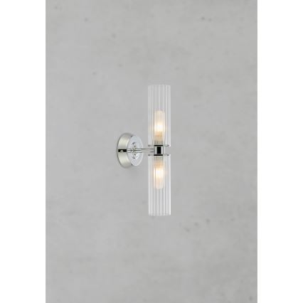 Markslöjd 109027 - Aplique de pared para baño RIMINI 2xG9/20W/230V IP44 cromado brillante