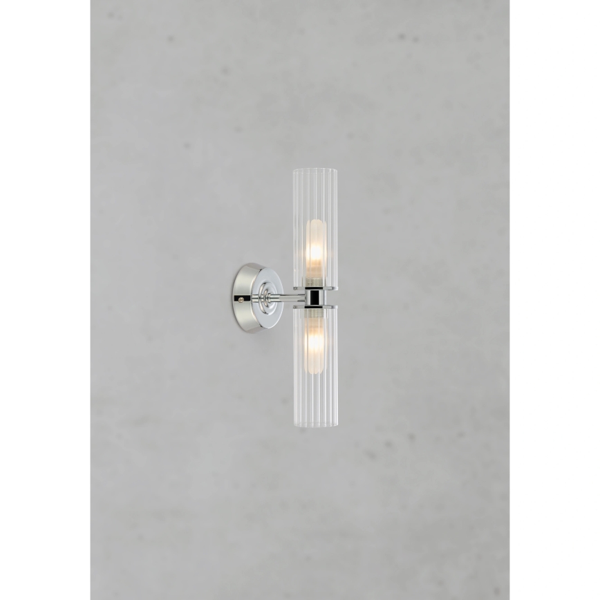 Markslöjd 109027 - Aplique de pared para baño RIMINI 2xG9/20W/230V IP44 cromado brillante