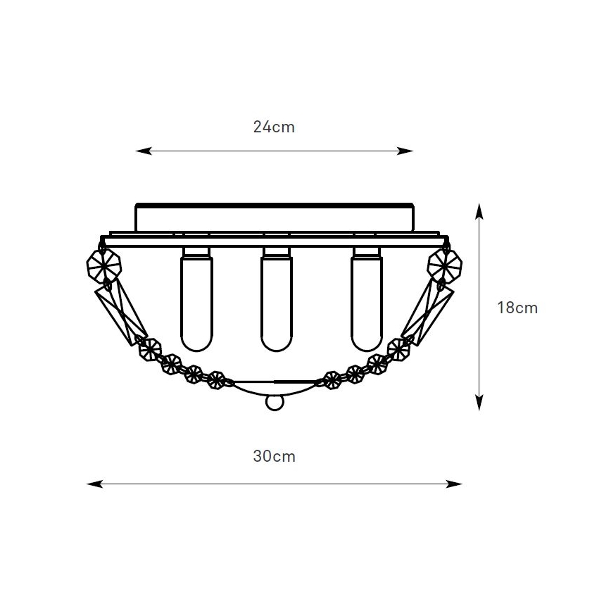Markslöjd 109031 - Lámpara de techo para baño ESTELLE 3xG9/20W/230V, diámetro 30 cm, IP44, latón