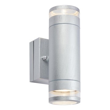 Markslöjd 109106 - Aplique de pared exterior LED regulable LUNO 2xLED/4,9W/230V IP65 plateado