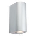 Markslöjd 109112 - Aplique de pared exterior LED regulable ALOR 2xLED/4,9W/230V IP65 plateado