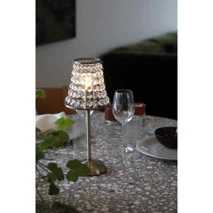 Markslöjd 109125 - Lámpara de mesa LED táctil recargable regulable LIORA 1xE14/2W/2000 mAh latón