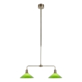Markslöjd 109161 - Lámpara de techo con varilla VELA 2xE27/60W/230V verde/latón