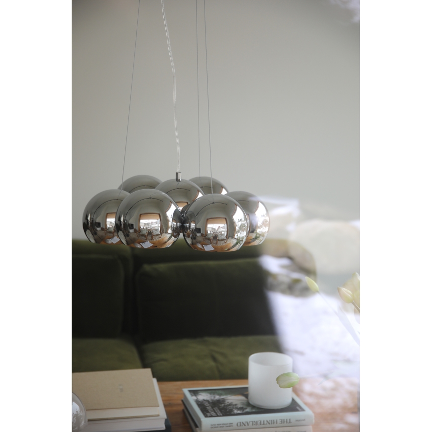 Markslöjd 109167 - Lámpara colgante con cable CUPOLO 7xE14/40W/230V cromado brillante