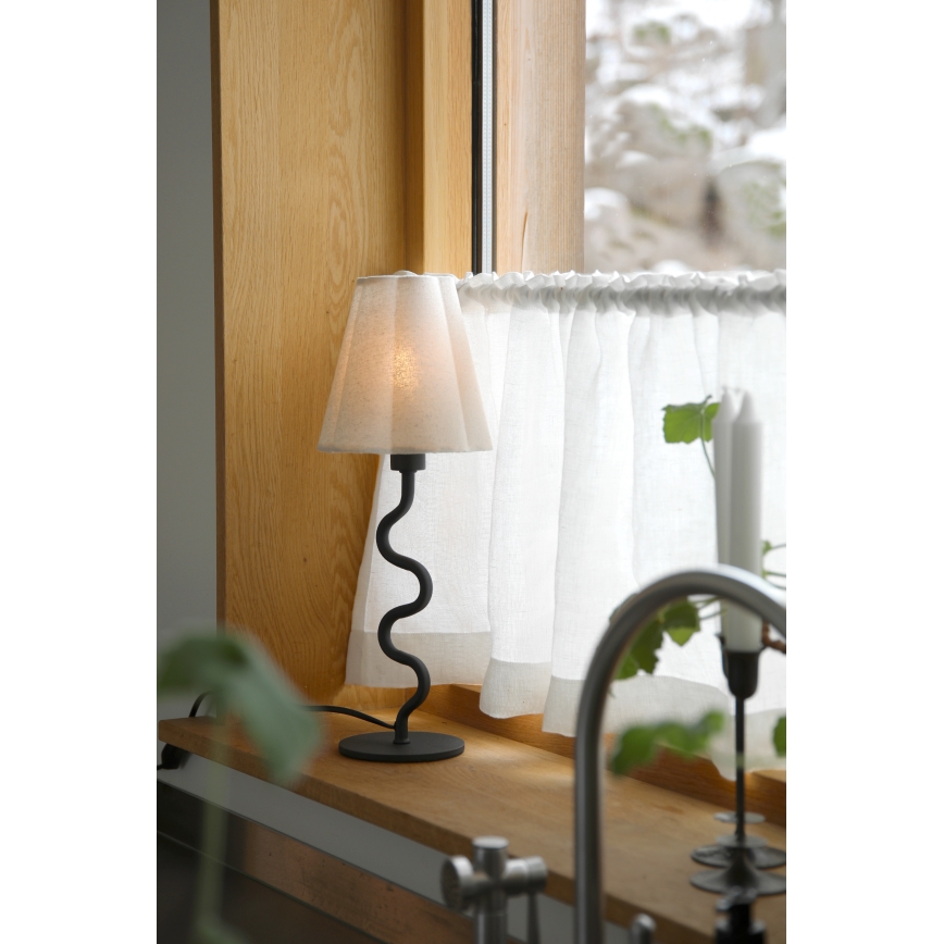 Markslöjd 109171 - Lámpara de mesa VEYA 1xE14/40W/230V lino/negra