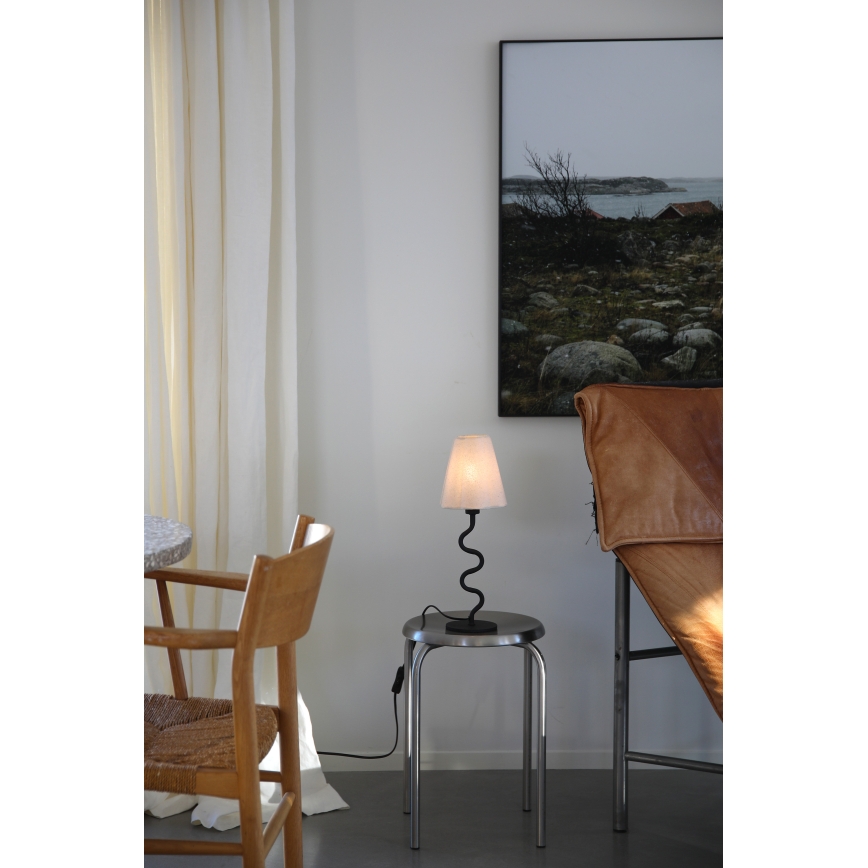 Markslöjd 109171 - Lámpara de mesa VEYA 1xE14/40W/230V lino/negra