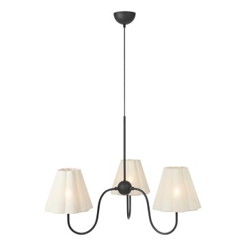 Markslöjd 109172 - Lámpara colgante VEYA con cable 3xE14/40W/230V lino/negro