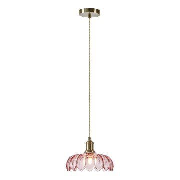 Markslöjd 109178 - Lámpara colgante con cable KURAGE 1xE27/40W/230V latón/rosa ahumado