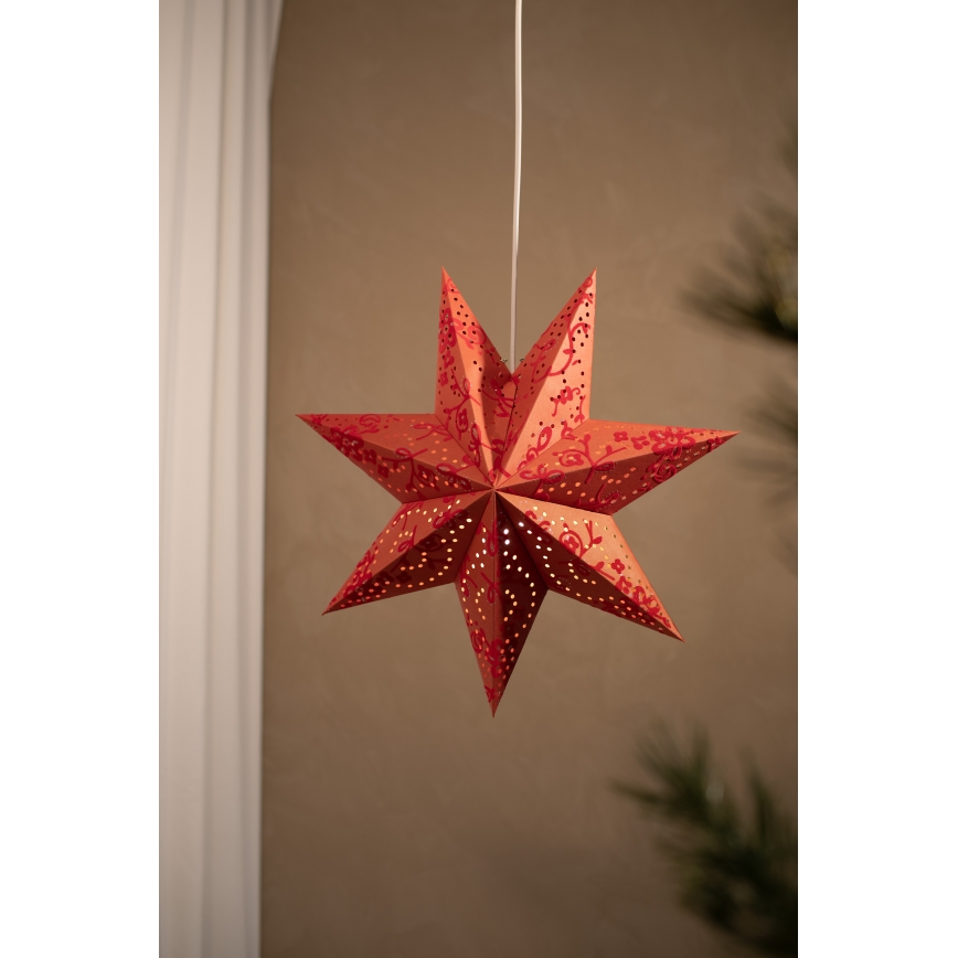 Markslöjd 700122 - Decoración de Navidad SATURNUS 1xE14/25W/230V d. 45 cm rojo