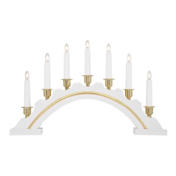 Markslöjd 700446 - Candelabro navideño CELINE 7xE10/3W/230V blanco