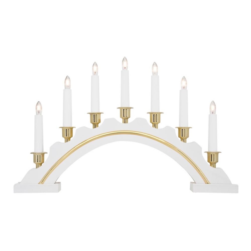 Markslöjd 700446 - Candelabro navideño CELINE 7xE10/3W/230V blanco